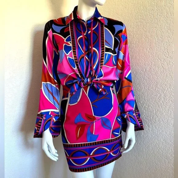 Zara Top Pucci Style Printed Blouse Size XS • BLOGGER FAVORITE •NEW WITH TAGS • - Picture 12 of 16